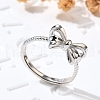 Rhodium Plated 925 Sterling Silver Adjustable Rings RJEW-D300-01P-5