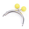 Iron Purse Frame Handle with Solid Color Acrylic Beads FIND-Q038P-D10-1