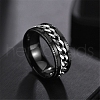 Non-Tarnish Stainless Steel Chains Rotating Finger Ring PW-WG67706-08-1