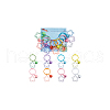 8Pcs 8 Colors Glitter Acrylic Star Pendant Stitch Markers with Bell HJEW-AB00680-7