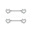 304 Stainless Steel Micro Pave Clear Cubic Zirconia Nipple Rings WGA4B87-06-1