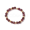 Natural Mixed Stone Beaded Stretch Rings for Women RJEW-JR00868-4