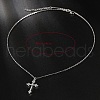 Simple and Elegant Brass Micro Pave Cubic Zirconia Cross Pendant Necklaces for Women JS5117-2-4
