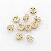 Brass Rhinestone Spacer Beads X-RB-A014-L4mm-01LG-NF-1