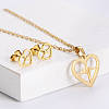 201 Stainless Steel Pendant Necklace & Stud Earring Sets FS-WGB816B-27-1