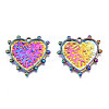 Rack Plating Rainbow Color Alloy Pendants PALLOY-S180-308-2