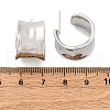 Brass C-Shaped Stud Earrings EJEW-R025-37P-3