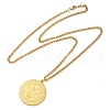 304 Stainlessa Steel Curb Chain Pendant Necklaces NJEW-H034-02G-2