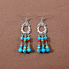 Bohemian tassel turquoise earrings JU8957-27-1