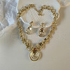 Vortex Alloy Crystal Rhinestone Pendant Necklaces & Stud Dangle Earrings Sets FS-WG07C5B-01-2