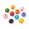 Craftdady 80Pcs 8 Colors Dyed Natural Wooden Beads WOOD-CD0001-23-2