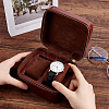PU Imitation Leather Watch Boxes with Zipper CON-WH0084-91-3