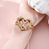 Heart with Flower Hollow Out Brass Finger Rings FS-WG99C3E-51-1