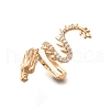 Brass Clear Cubic Zirconia Cuff Earrings EJEW-Q025-01B-G-2