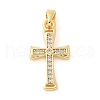 Brass Micro Pave Cubic Zirconia Pendants KK-U056-24G-1