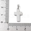 Ion Plating(IP) 304 Stainless Steel Micro Pave Cubic Zirconia Pendants STAS-Z107-08P-15-3