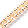 UV Plating Pearlized Glass Pearl Beads Strands GLAA-F128-01A-T8-1