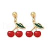 Brass Enamel Stud Earrings EJEW-Q045-05G-2