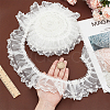 4 Yards Polyester Pleated Bowknot Lace Ribbons OCOR-WH0086-63-3