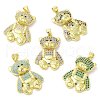 Brass with Cubic Zirconia Pendants KK-K340-01G-1