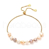 Natural Pearl Beads Adjustable Slider Bracelet for Girl Women Gift BJEW-JB06820-02-1