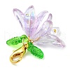 12Pcs 12 Colors Flower Acrylic Pendant Decorations HJEW-JM02718-4