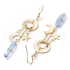 Dyed Natural Quartz Crystal Pendants Earrings EJEW-TA00424-4