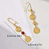 Tassel Coin Brass Hoop Earrings XE5575-6