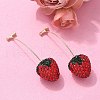Zinc Alloy Rhinestone Stud Earrings EJEW-E314-01G-2