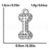 304 Stainless Steel Cartoon Dog Bone Pendant Rhinestone Settings PW-WGEB7DB-01-2