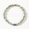 Sqaure Natural Imperial Jasper & Amazonite Beads Stretch Bracelets for Men CG9622-4