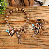 Alloy & Wood & Synthetic Turquoise Jewelry Sets FS-WGA22DA-07-1