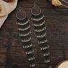 Bohemian Style Handmade Glass Seed Beads Ring Tassel Dangle Earrings JT3929-3