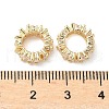 Brass Micro Pave Cubic Zirconia European Beads KK-A254-08G-2