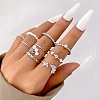 9Pcs Alloy & Crystal Rhinestone & Plastic Pearl Finger Rings WG8B2E7-03-1
