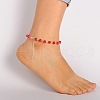 Trendy Glass Pearl Anklets AJEW-AN00035-4