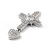 Rack Plating Brass Micro Pave Cubic Zirconia Pendants KK-P247-07P-2