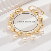 Brass & Plastic Imitation Pearl Round Tassel Anklets for Women TV2602-1-2