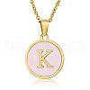 Natural Shell Initial Letter Pendant Necklace LE4192-10-1