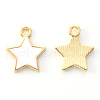 Light Gold Plated Alloy Enamel Pendants X-ENAM-R136-21A-2