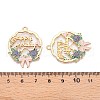 Rack Plating Alloy Enamel Pendants ENAM-N056-370KCG-03-3