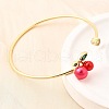 Brass Micro Pave Clear Cubic Zirconia Cuff Bangles for Women BJEW-C107-01G-2