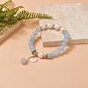 Dyed Natural Quartz(Dyed) & Pearl Stretch Bracelet BJEW-JB09224-03-2