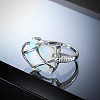 Brass & Opalite Finger Rings FS-WG78CCB-03-2