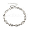 304 Stainless Steel Oval Link Chains Bracelets for Men & Women BJEW-D042-16P-1