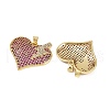 Brass Micro Pave Cubic Zirconia Pendants KK-S526-31G-2