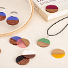 Cheriswelry 18Pcs 9 Colors Opaque Resin & Walnut Wood Pendants RESI-CW0001-17-22
