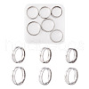 Yilisi 6Pcs 6 Style 202 & 304 Stainless Steel Grooved Finger Ring for Men Women RJEW-YS0001-01-1