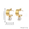 Stainless Steel with Imitation Pearl Gold Plated Earrings JZ8355-2-1