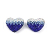Gradient Color Heart Shaped Polymer Clay Rhinestone Beads CLAY-NH0002-03D-1